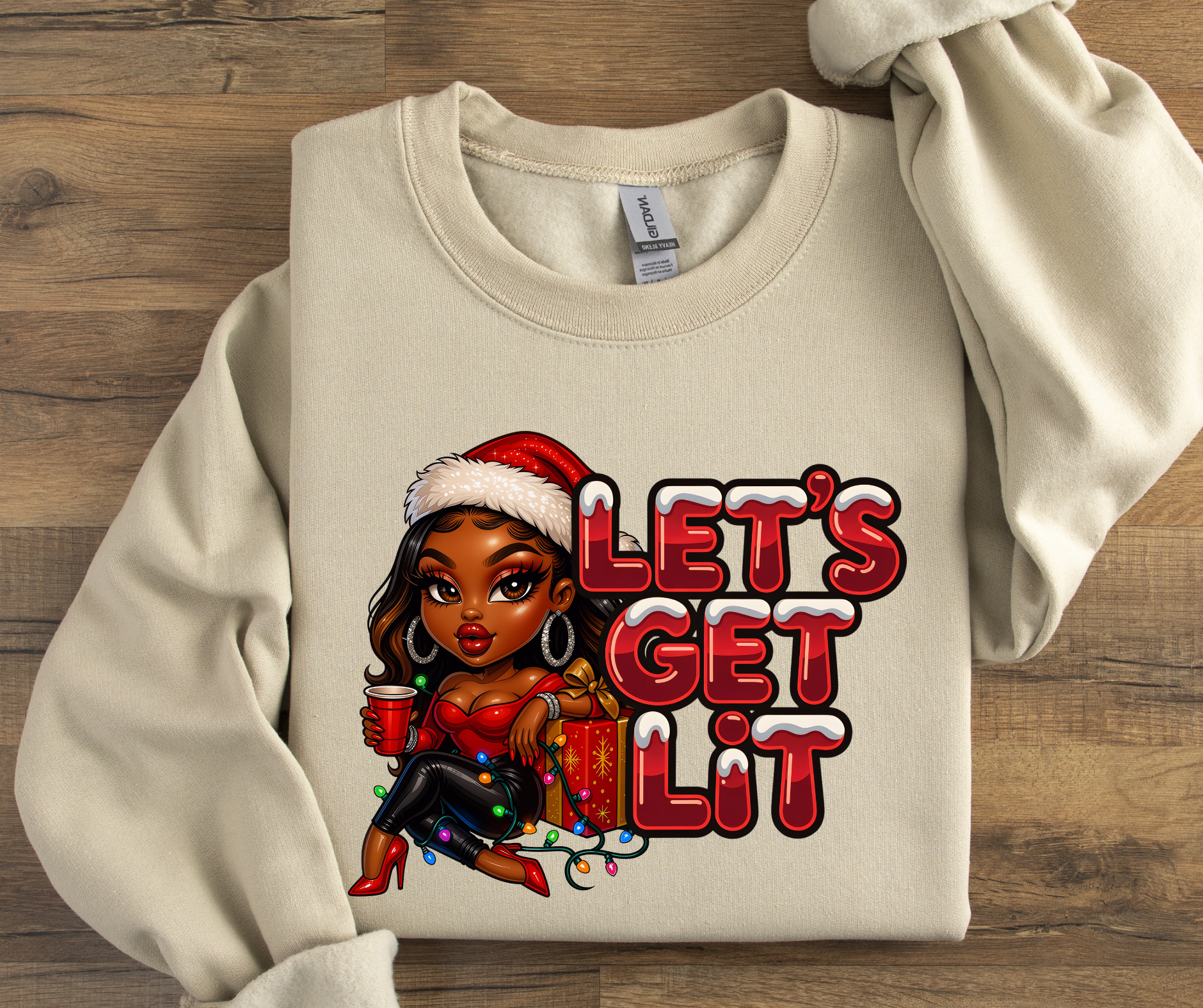 Let's Get Lit sweatshirt *TAN*