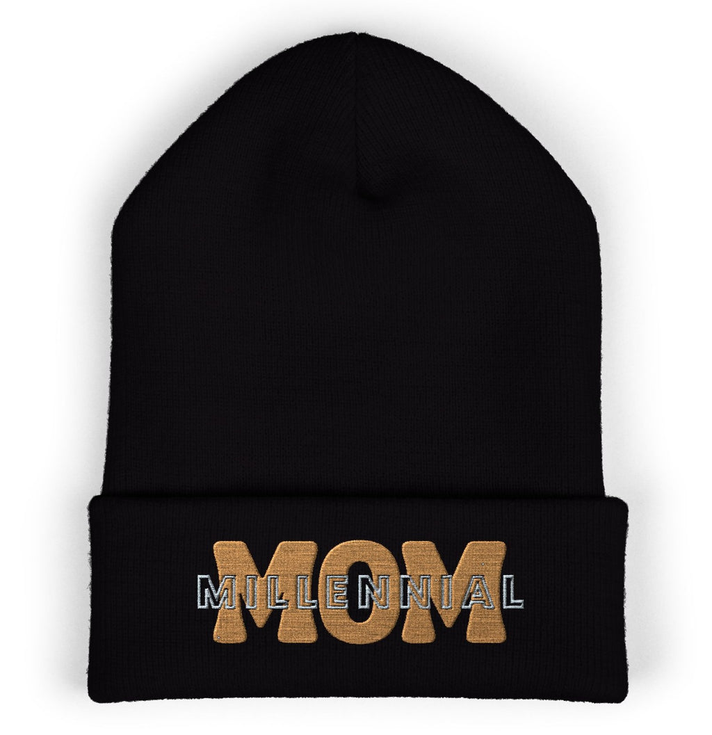 MILLENNIAL MOM  Embroidered Beanie