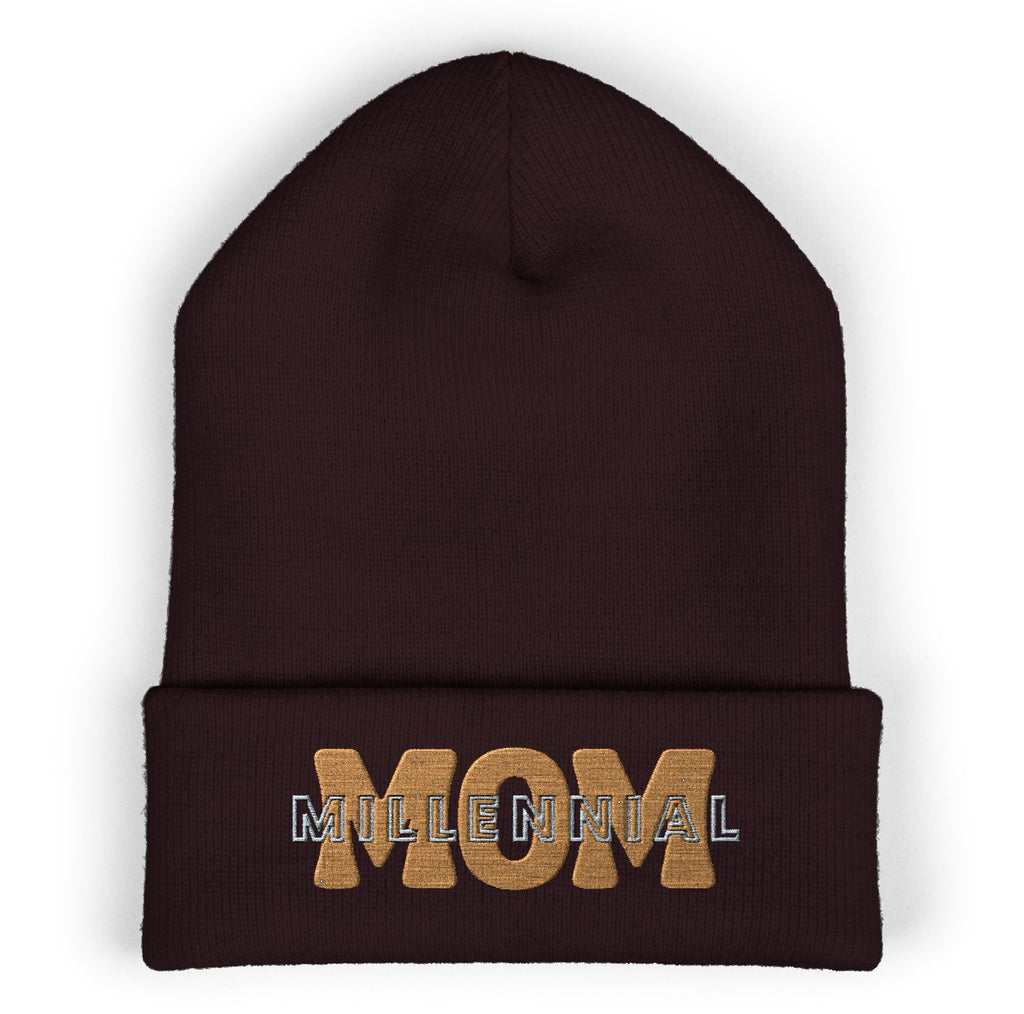 MILLENNIAL MOM  Embroidered Beanie