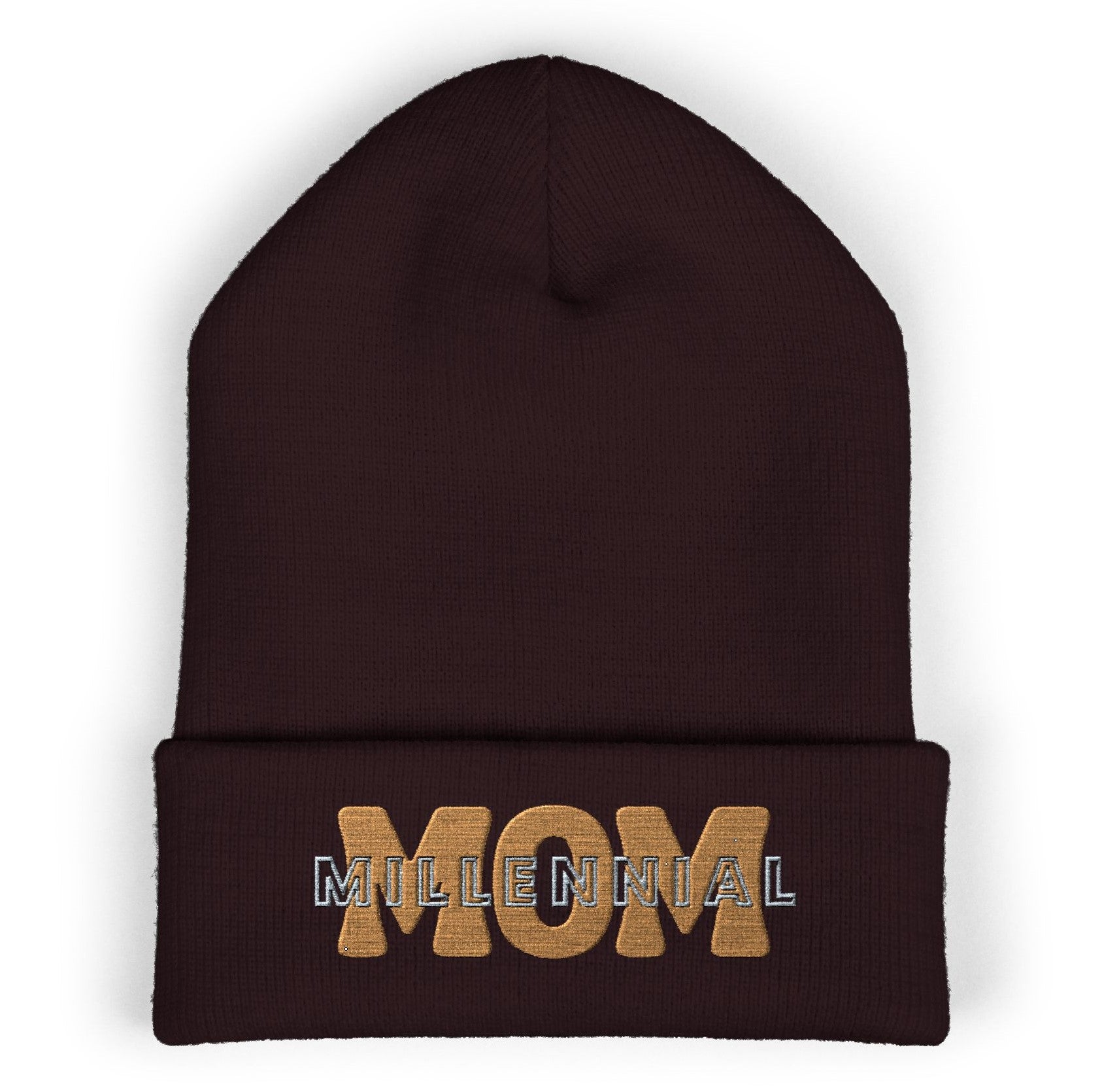 MILLENNIAL MOM  Embroidered Beanie