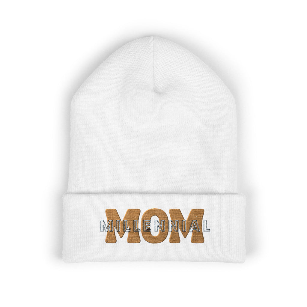 MILLENNIAL MOM  Embroidered Beanie