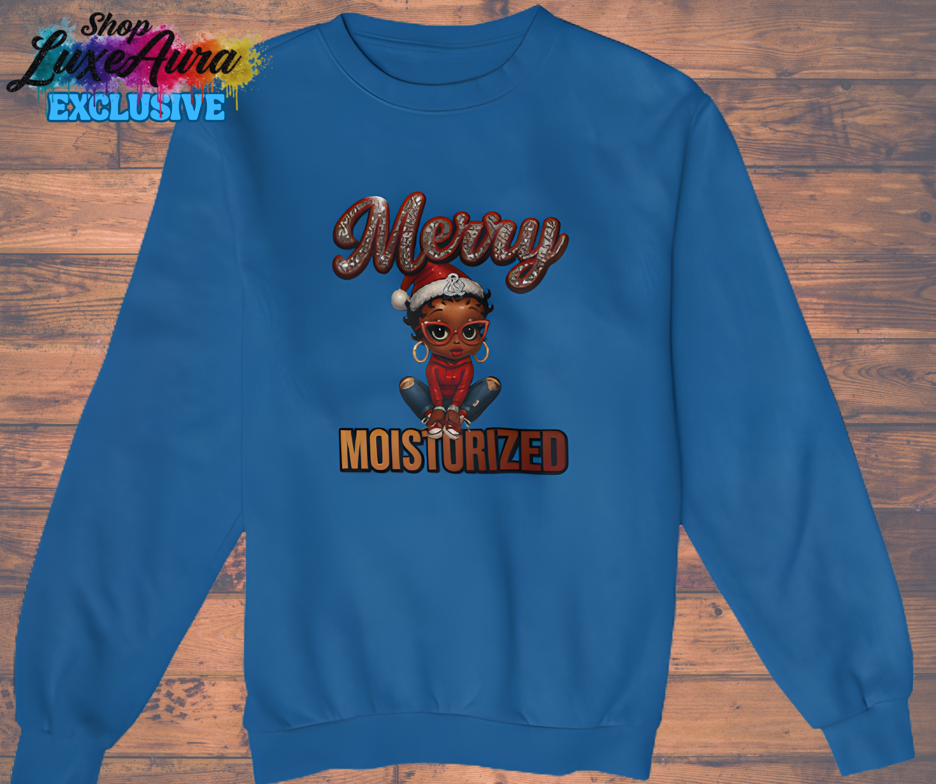 MERRY & MOISTURIZED sweatshirt *BLUE*