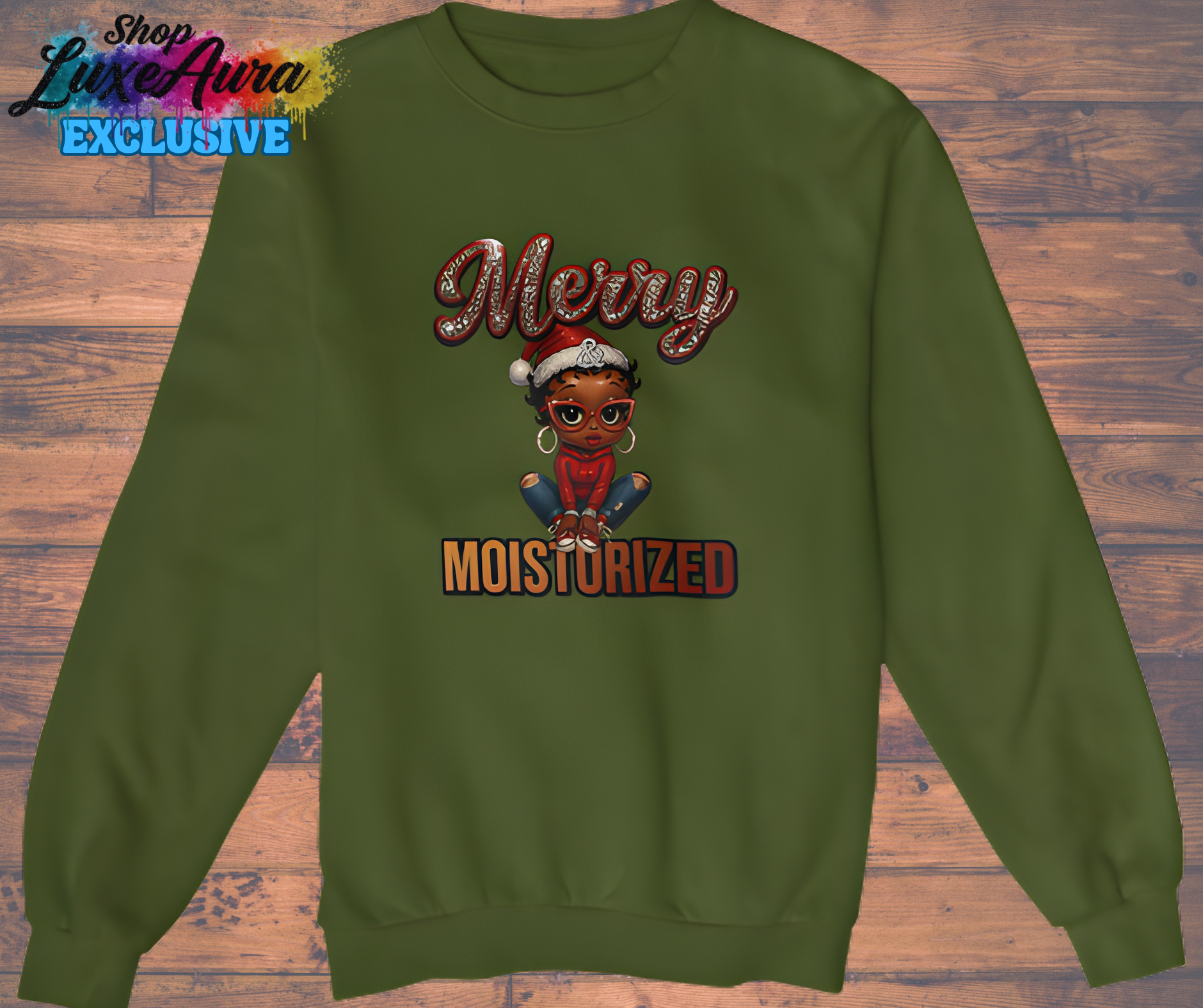 MERRY & MOISTURIZED sweatshirt *OLIVE*